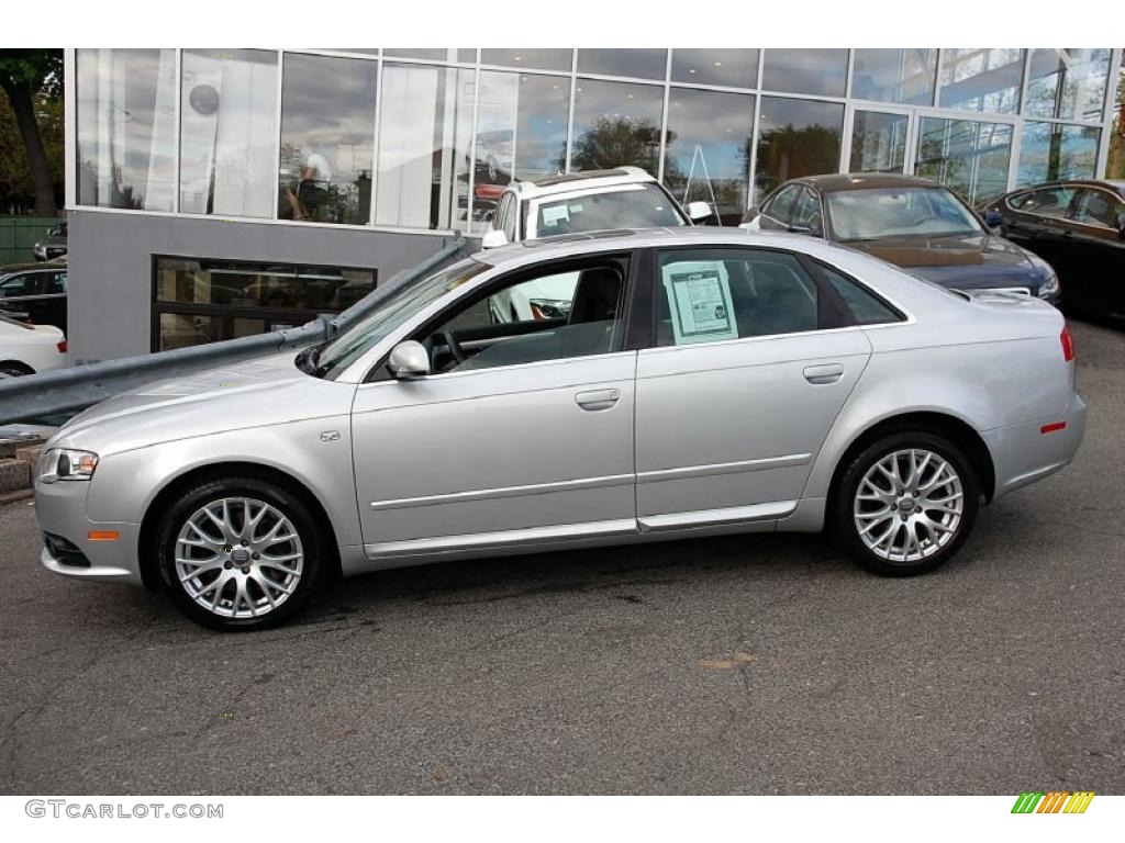 2008 A4 2.0T quattro S-Line Sedan - Light Silver Metallic / Black photo #2