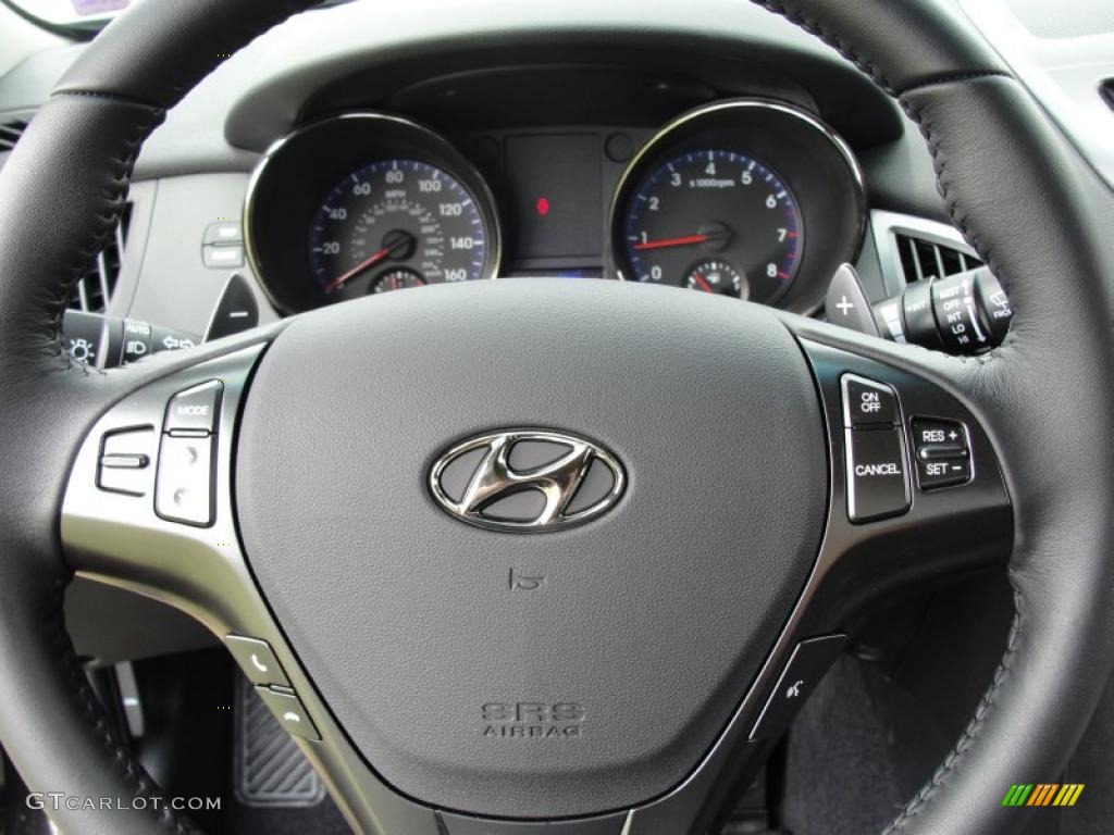 2011 Hyundai Genesis Coupe 2.0T Premium Black Cloth Steering Wheel Photo #49236987