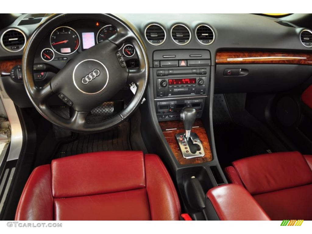 2005 Audi A4 3.0 quattro Cabriolet Red Dashboard Photo #49240239