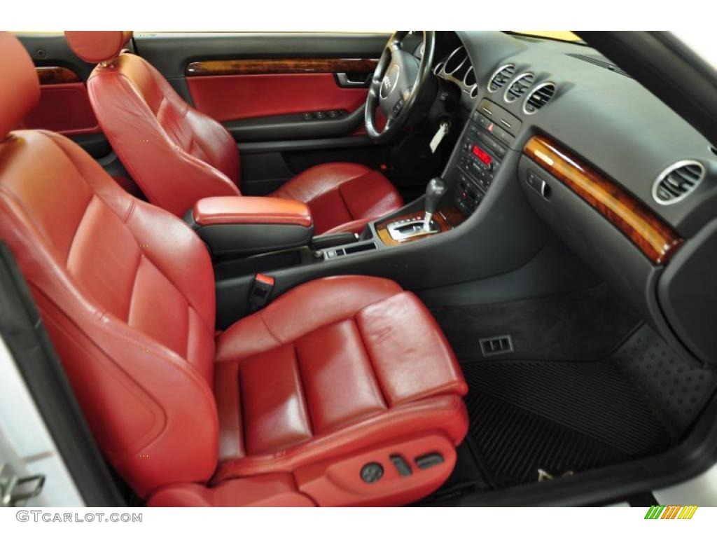 Red Interior 2005 Audi A4 3.0 quattro Cabriolet Photo #49240329