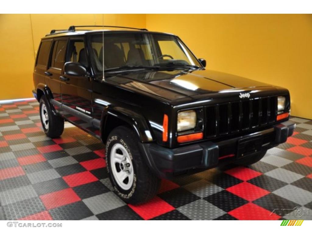 2000 Cherokee Sport 4x4 - Black / Agate Black photo #1