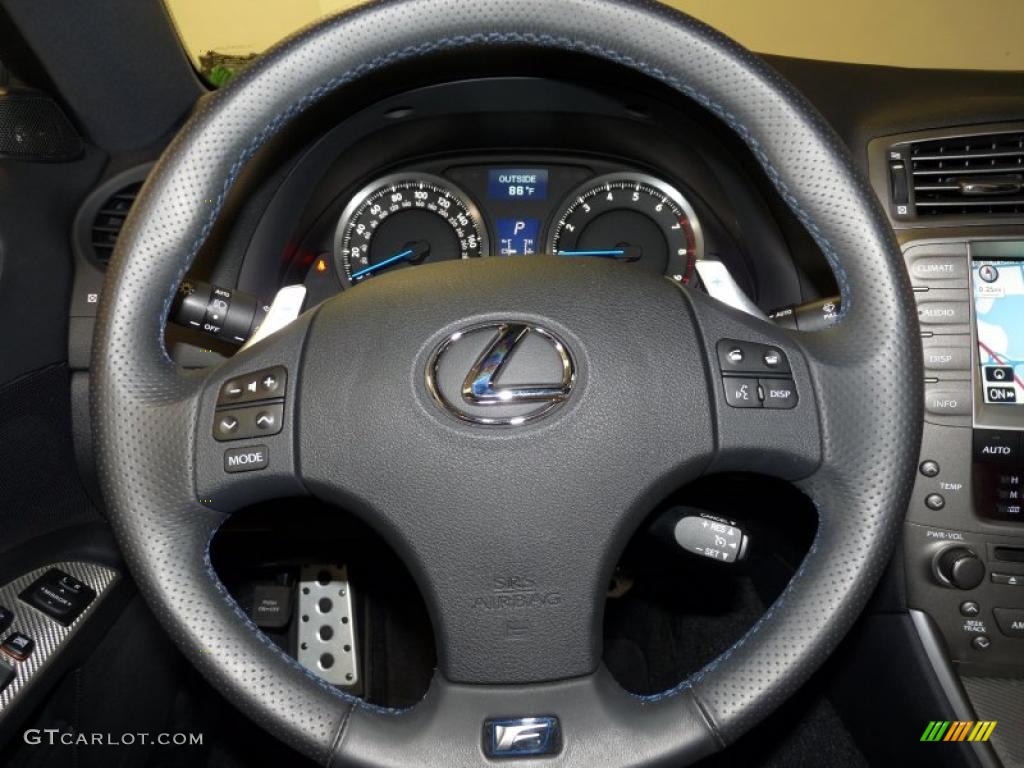 2008 Lexus IS F Black Steering Wheel Photo #49242954