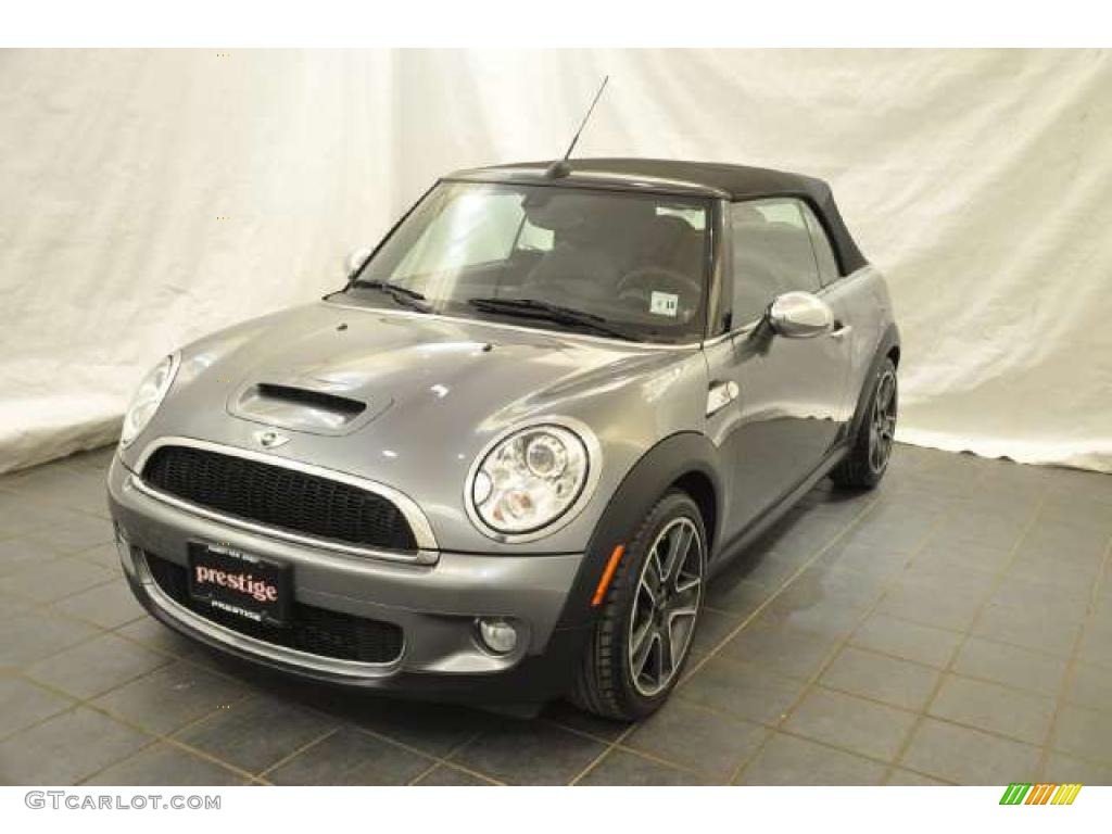 2010 Cooper S Convertible - Dark Silver Metallic / Punch Carbon Black Leather photo #1