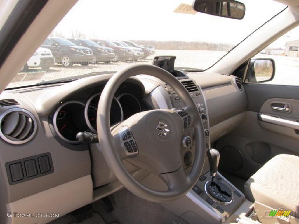 2011 Suzuki Grand Vitara Premium 4x4 Beige Steering Wheel Photo #49247942