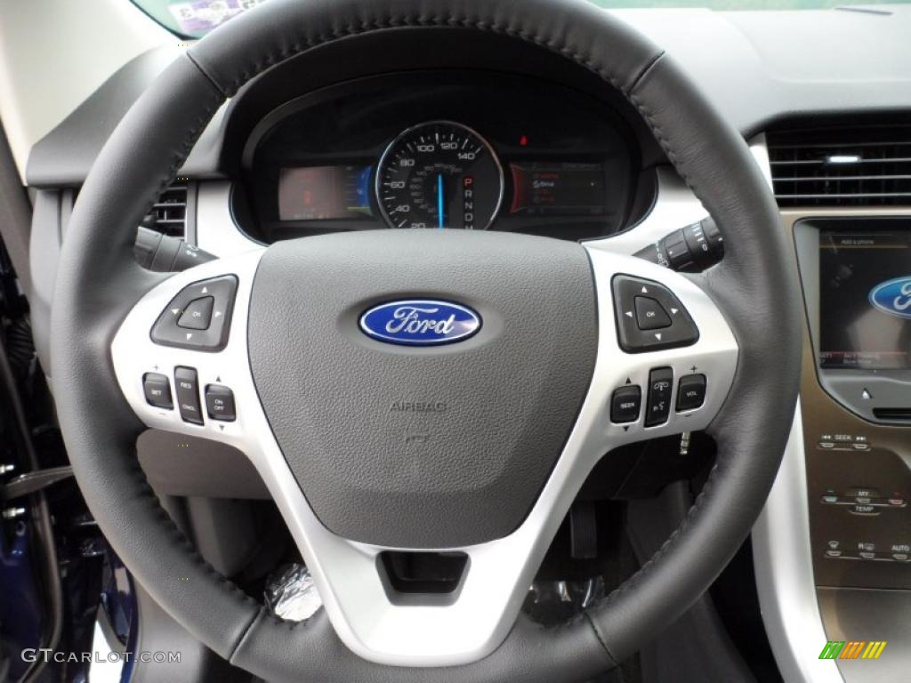 2011 Ford Edge SEL Charcoal Black Steering Wheel Photo #49251401