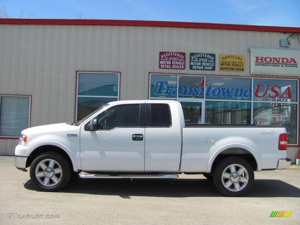 2006 F150 Lariat SuperCab 4x4 - Oxford White / Tan photo #4