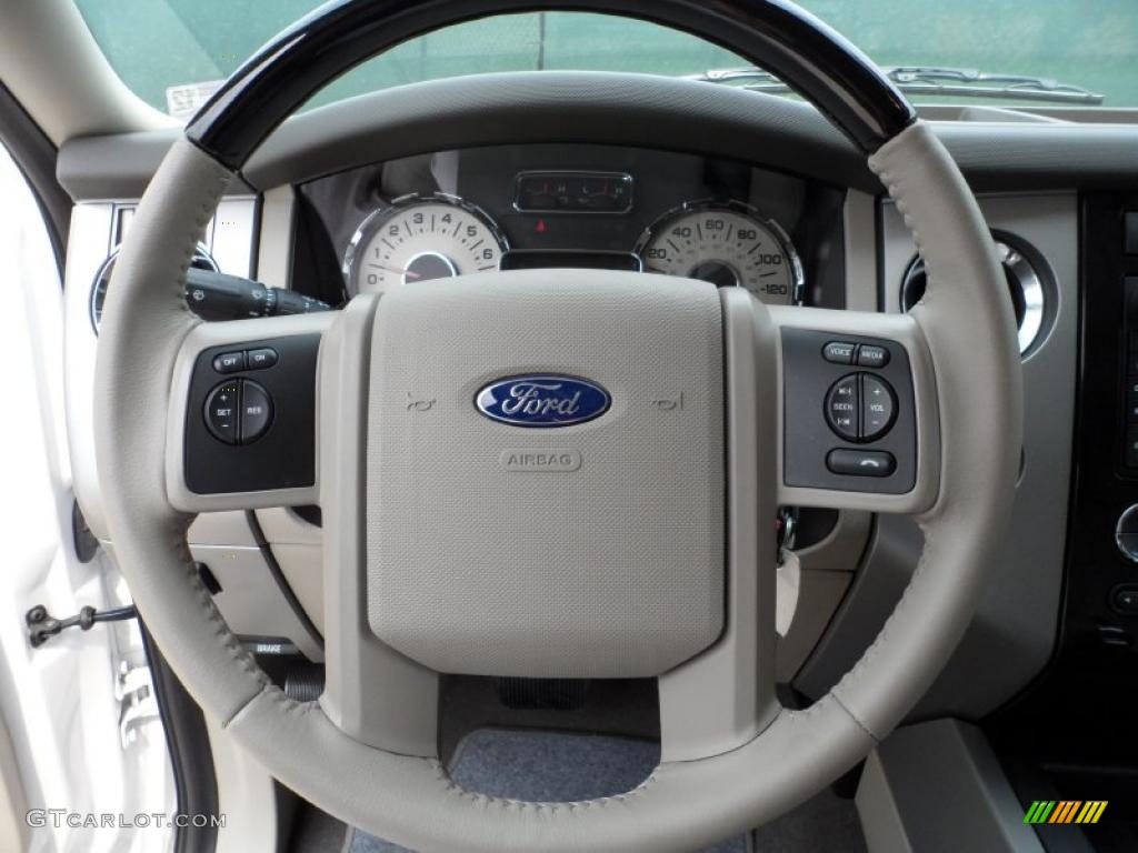 2011 Ford Expedition EL Limited 4x4 Stone Steering Wheel Photo #49252649