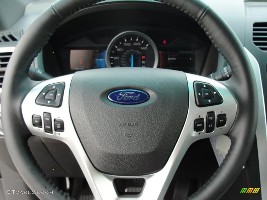 2011 Ford Explorer XLT Charcoal Black Steering Wheel Photo #49253927