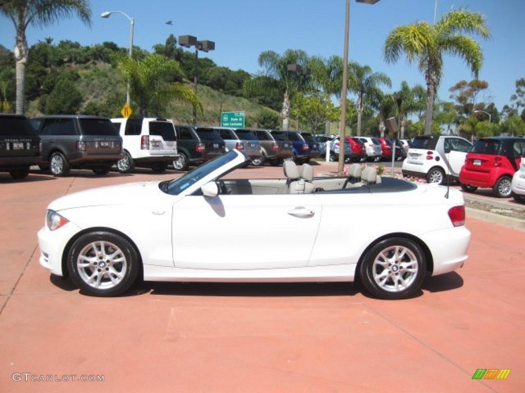 2008 1 Series 128i Convertible - Alpine White / Taupe photo #3