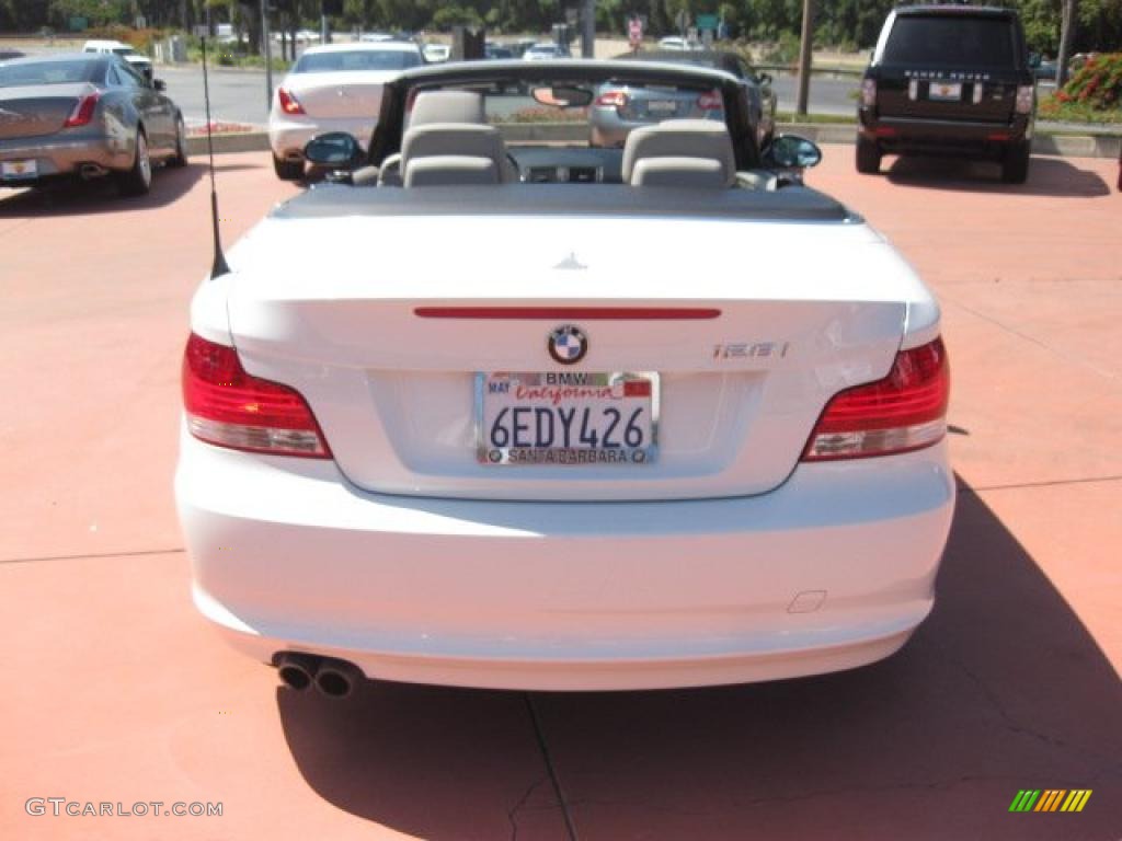 2008 1 Series 128i Convertible - Alpine White / Taupe photo #4