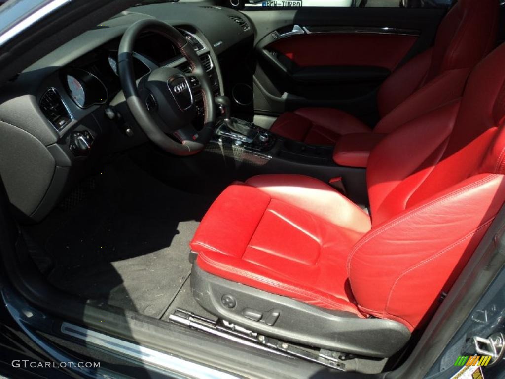 Magma Red Silk Nappa Leather Interior 2009 Audi S5 4.2 quattro Photo #49256204