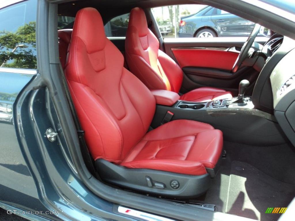 Magma Red Silk Nappa Leather Interior 2009 Audi S5 4.2 quattro Photo #49256243