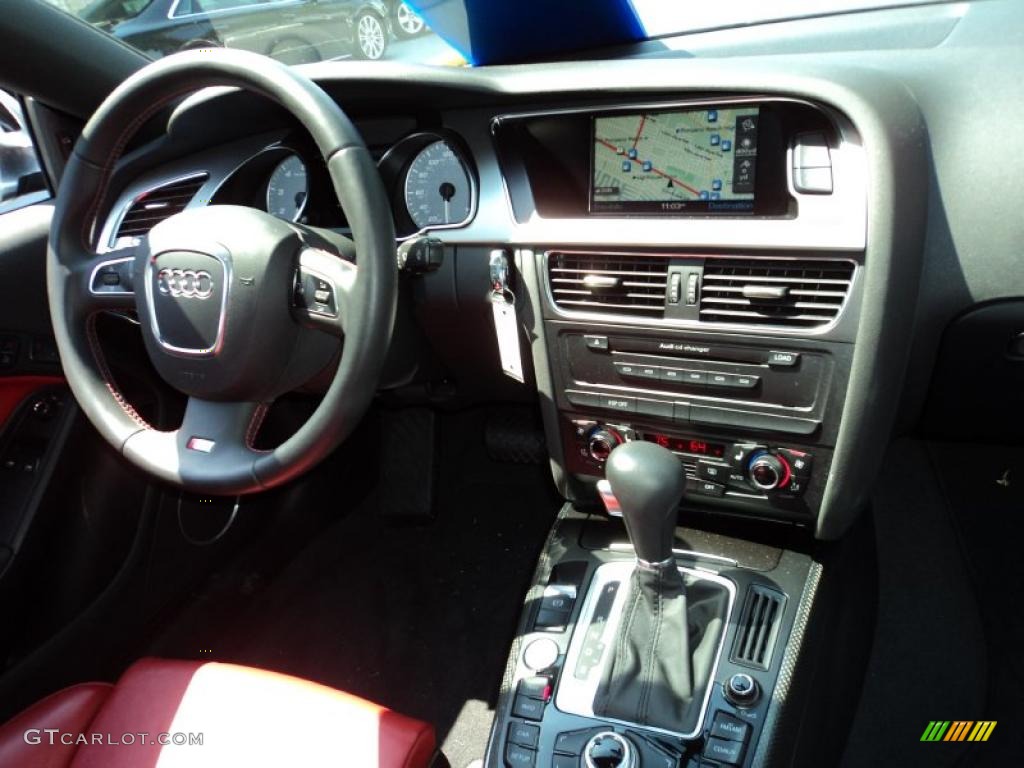 2009 Audi S5 4.2 quattro Magma Red Silk Nappa Leather Dashboard Photo #49256294