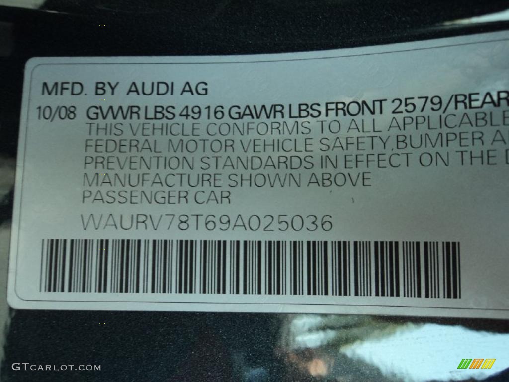 2009 Audi S5 4.2 quattro Info Tag Photo #49256384