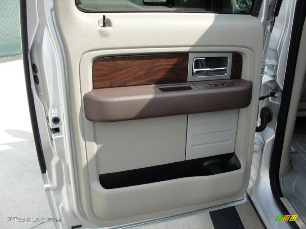 2010 Ford F150 Platinum SuperCrew Medium Stone Leather/Sienna Brown Door Panel Photo #49260374