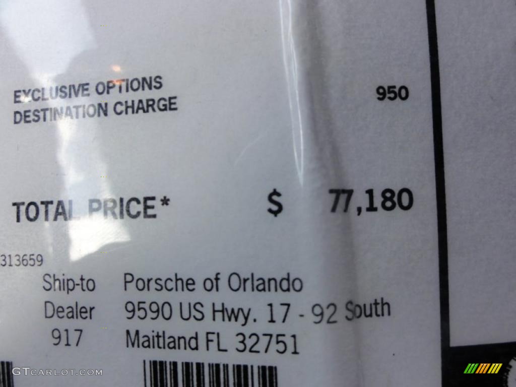 2009 Porsche Cayman S Window Sticker Photos
