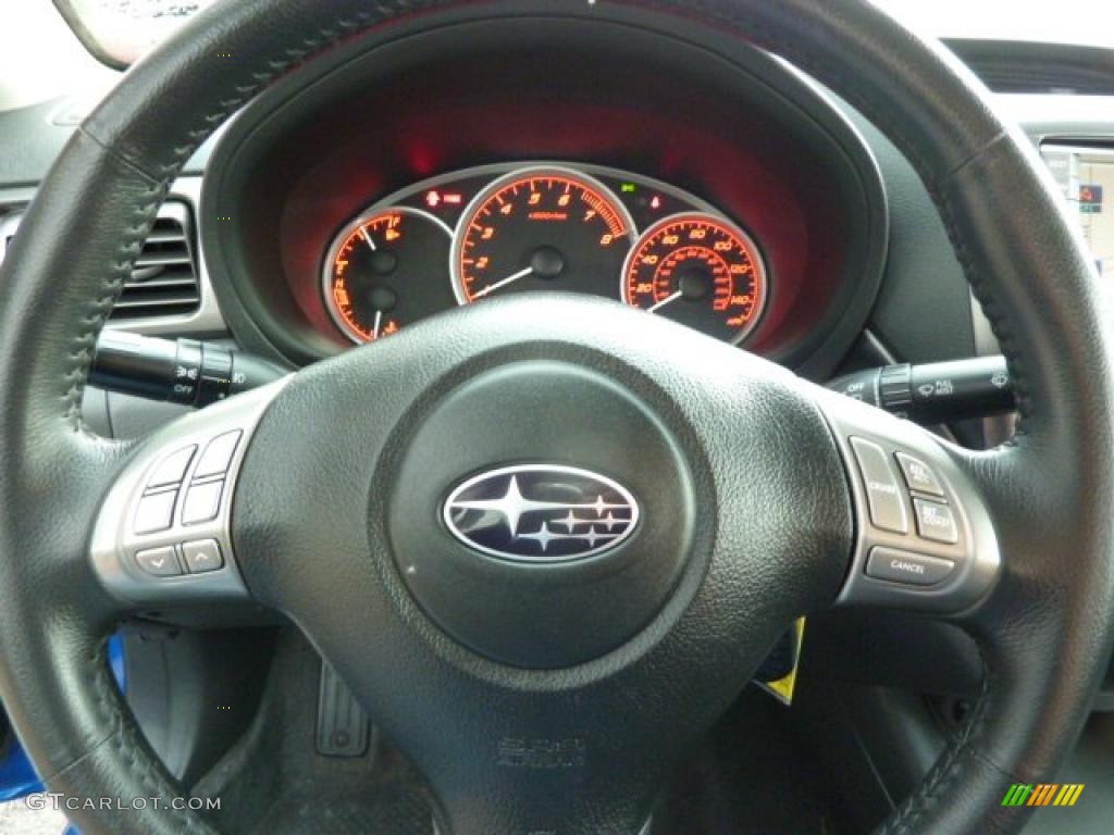 2008 Subaru Impreza WRX Sedan Carbon Black Steering Wheel Photo #49264007