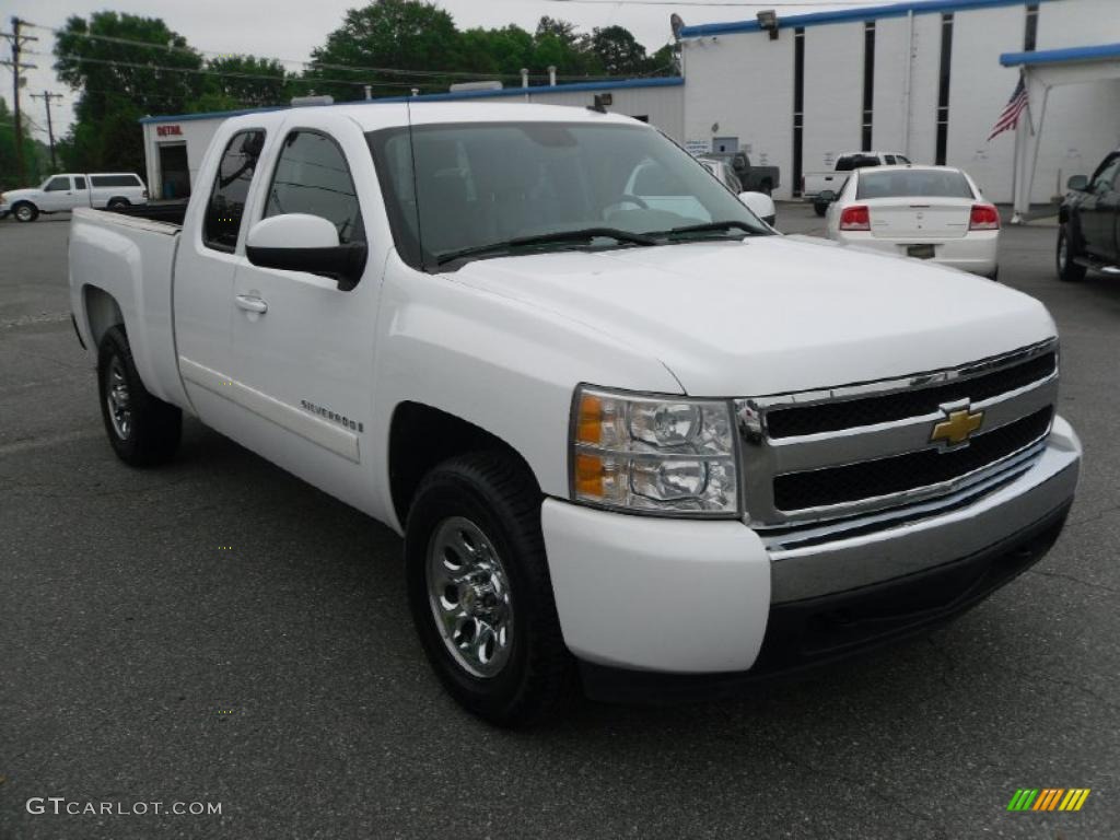 2008 Silverado 1500 LS Extended Cab - Summit White / Dark Titanium photo #6