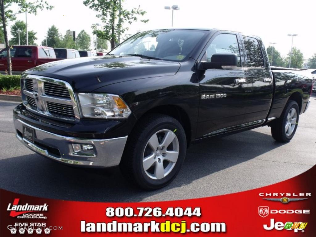 2011 Ram 1500 Big Horn Quad Cab - Brilliant Black Crystal Pearl / Dark Slate Gray/Medium Graystone photo #1