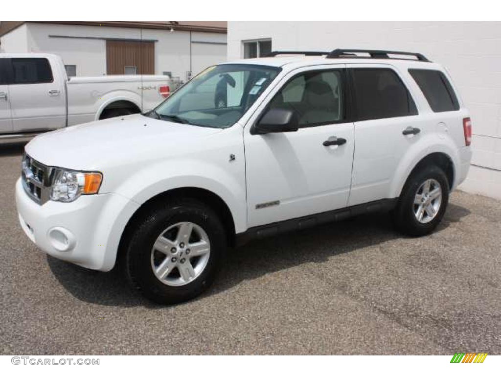 2008 Escape Hybrid 4WD - Oxford White / Stone photo #3