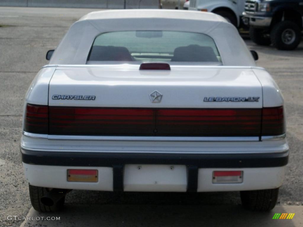 1991 LeBaron Premium LX Convertible - Bright White / Beige photo #4