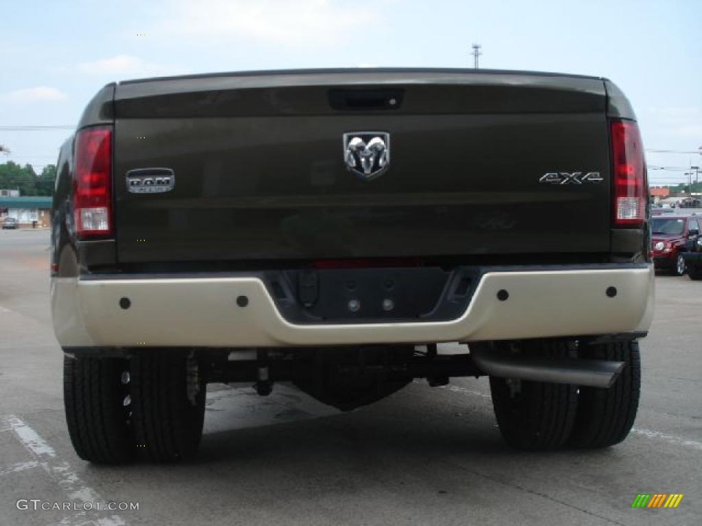 2011 Ram 3500 HD Laramie Longhorn Mega Cab 4x4 Dually - Rugged Brown Pearl / Dark Slate Gray/Russet Brown photo #4