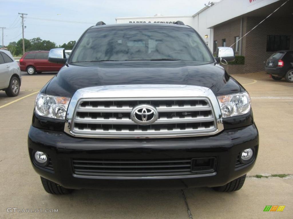 2011 Sequoia Platinum - Black / Sand Beige photo #2