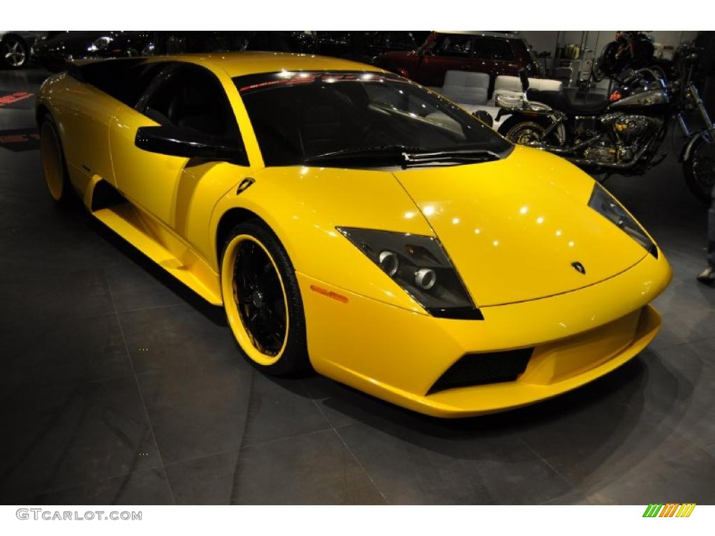 2006 Murcielago Coupe - Giallo Evros (Yellow) / Nero Perseus photo #6