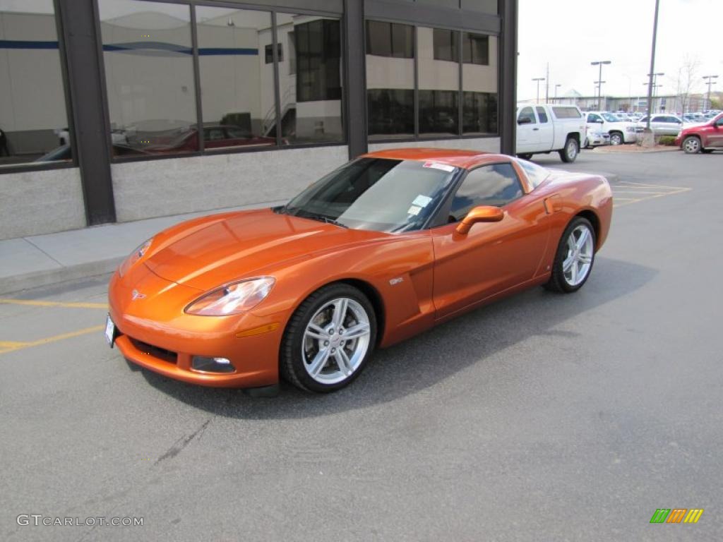2008 Corvette Coupe - Atomic Orange Metallic / Ebony photo #1