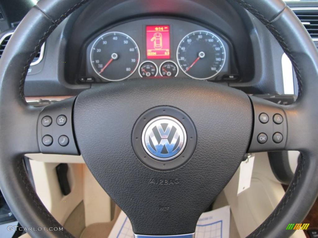 2008 Volkswagen Eos Lux Cornsilk Beige Steering Wheel Photo #49289333