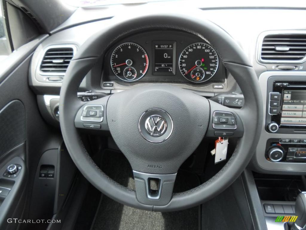 2012 Volkswagen Eos Komfort Titan Black Steering Wheel Photo #49292120