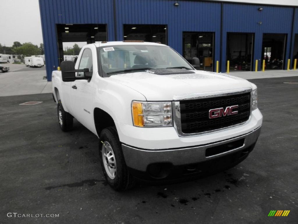 2011 Sierra 2500HD Work Truck Regular Cab 4x4 - Summit White / Dark Titanium photo #2