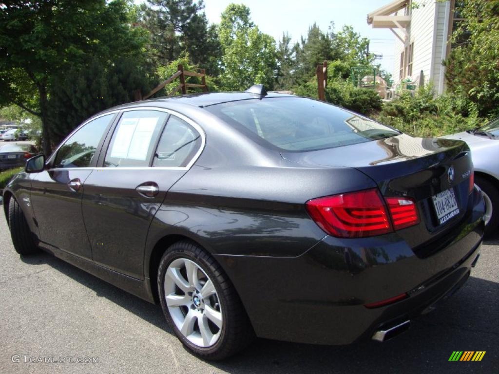 2011 5 Series 550i xDrive Sedan - Dark Graphite Metallic / Oyster/Black photo #6