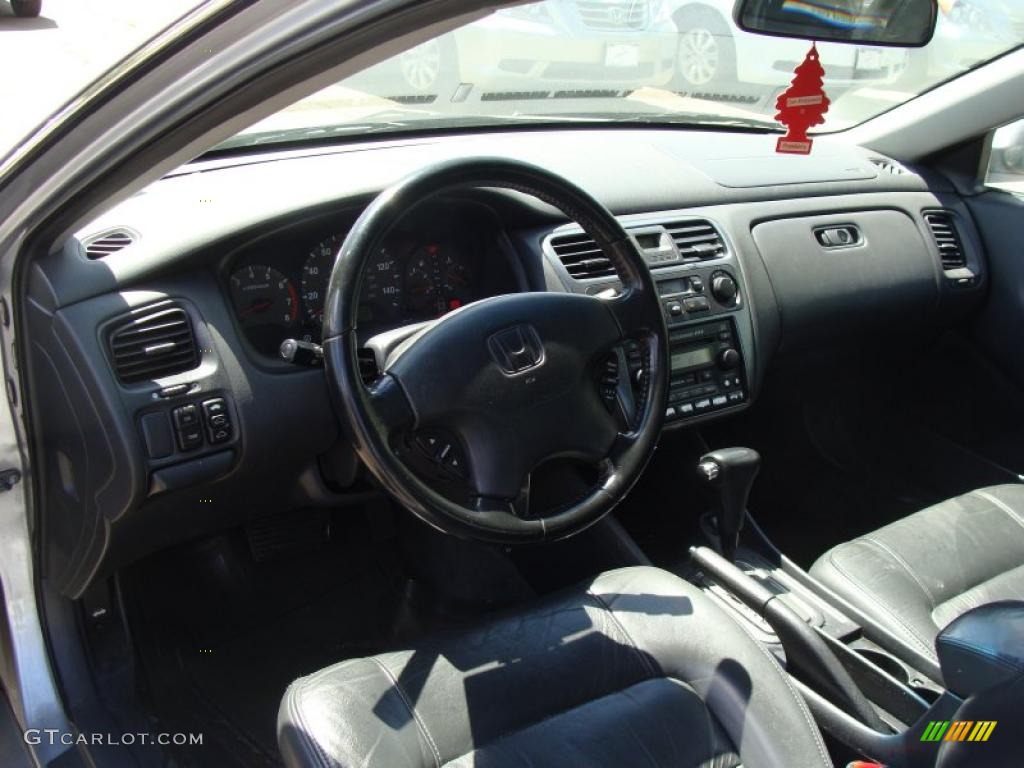 2002 Accord EX V6 Coupe - Satin Silver Metallic / Black photo #20