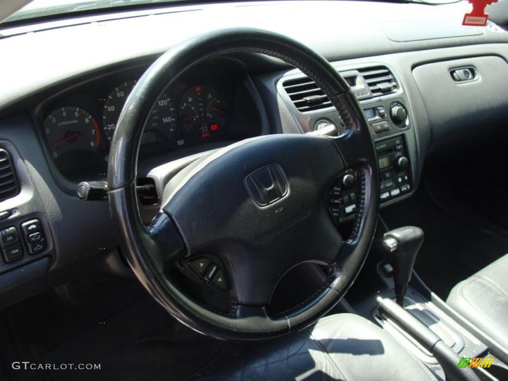 2002 Accord EX V6 Coupe - Satin Silver Metallic / Black photo #21