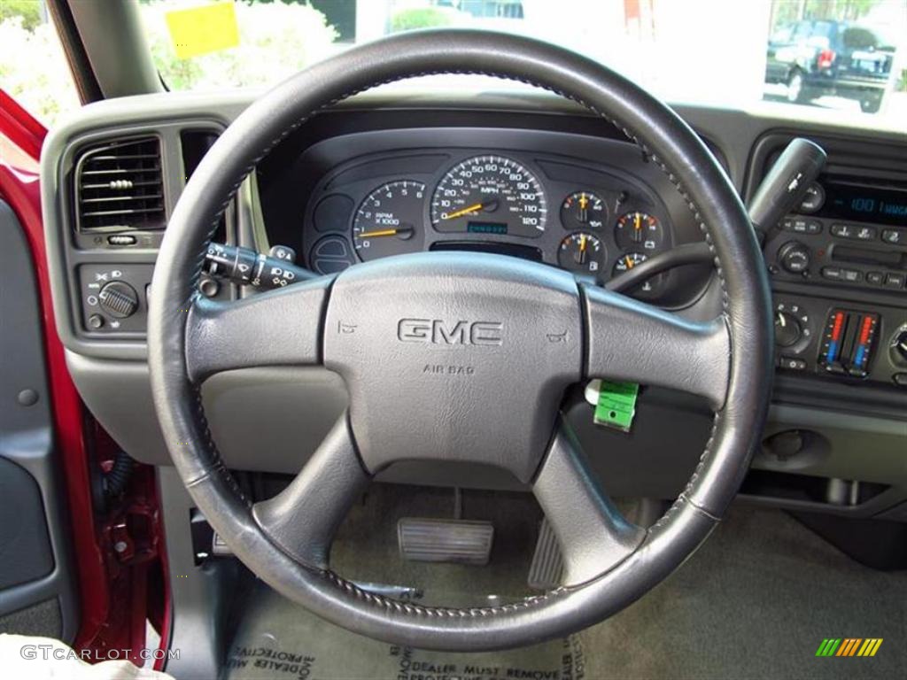 2005 GMC Sierra 1500 SLE Extended Cab Dark Pewter Steering Wheel Photo #49296083