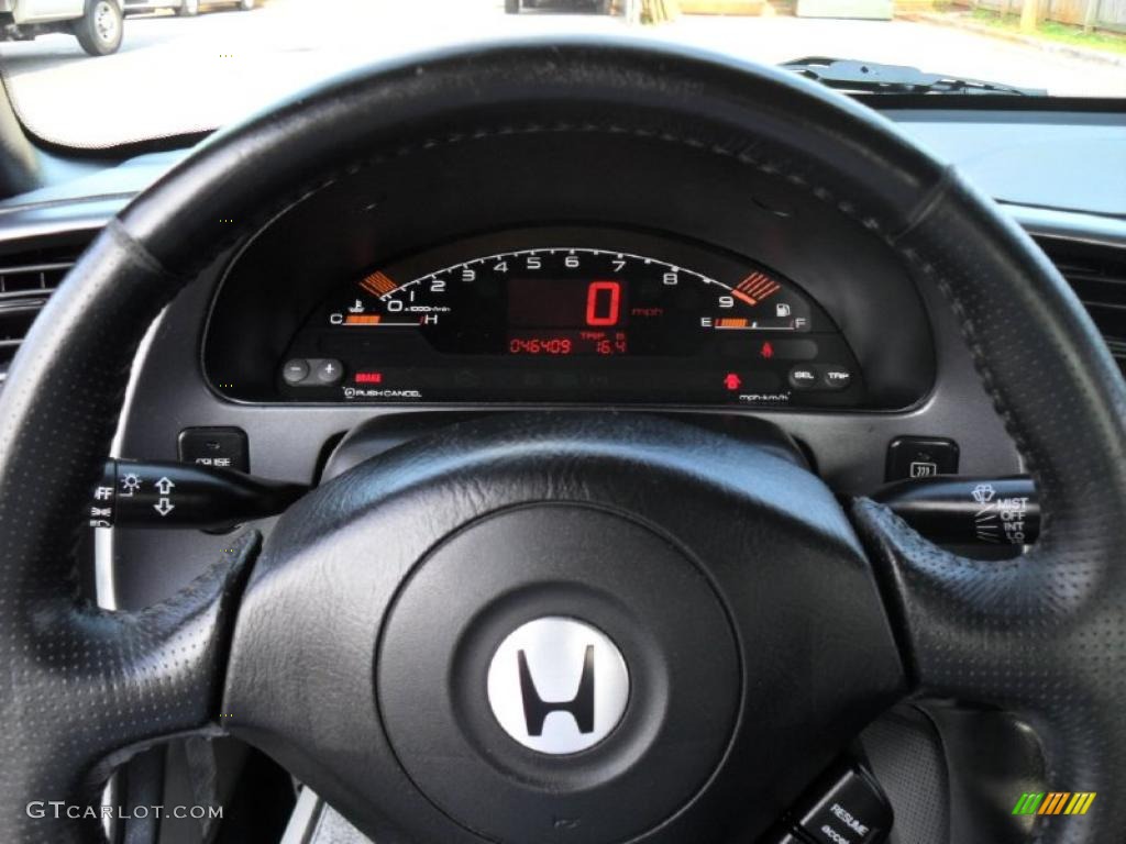 2002 Honda S2000 Roadster Black Steering Wheel Photo #49303785