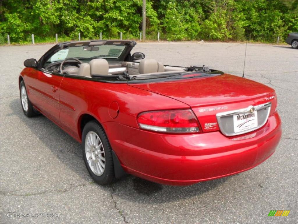 2005 Sebring Touring Convertible - Deep Red Pearl / Dark Taupe/Medium Taupe photo #2