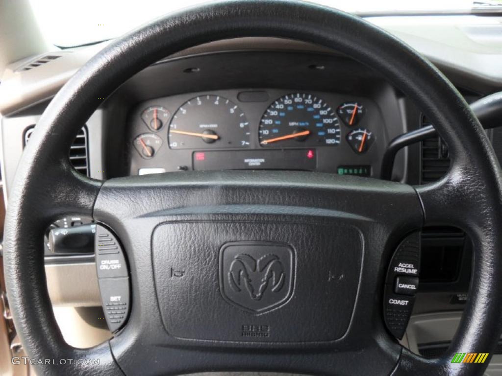 2001 Dakota SLT Quad Cab - Medium Bronze Pearl / Taupe photo #11