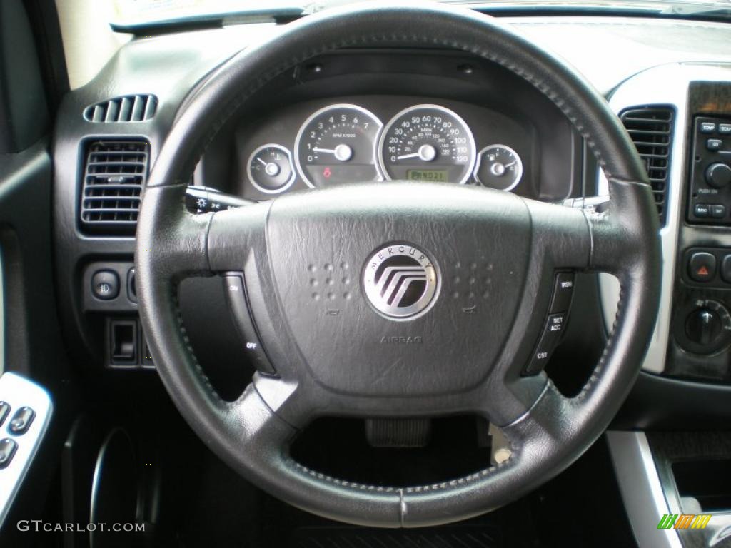 2006 Mercury Mariner Convenience 4WD Black/Light Parchment Steering Wheel Photo #49305579