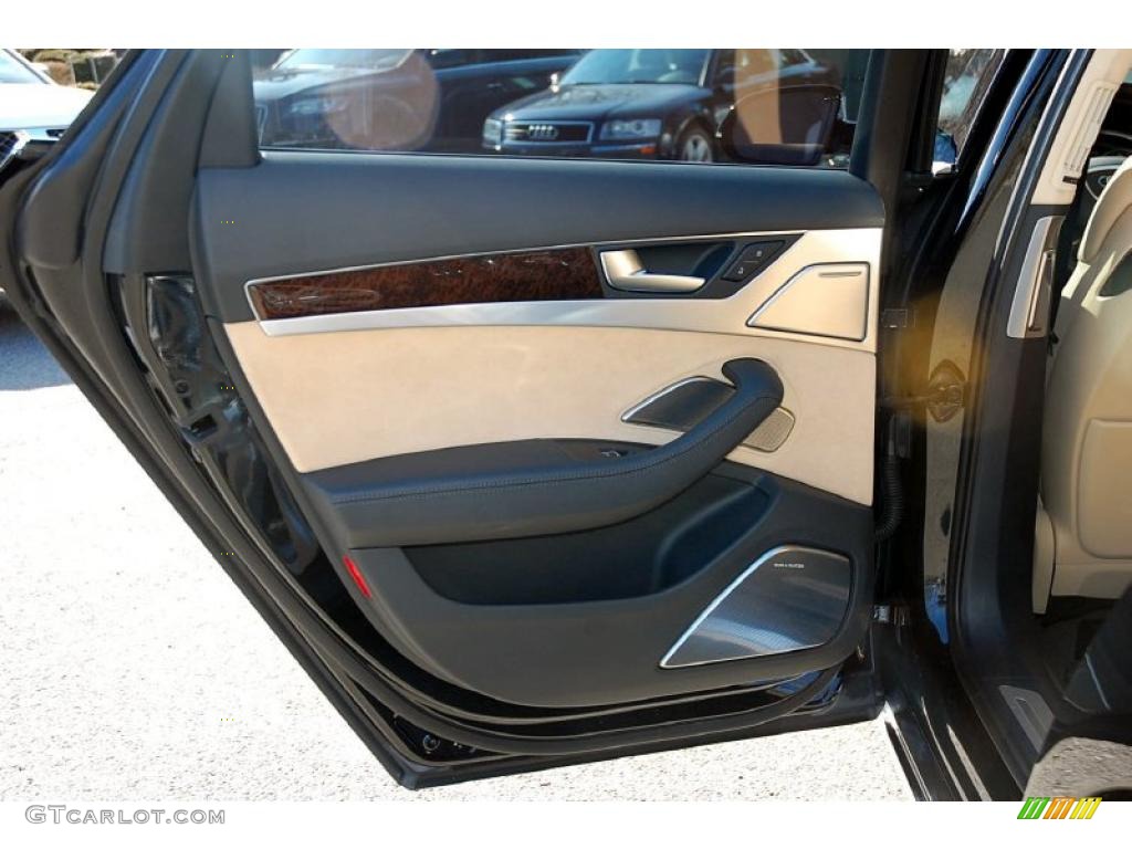 2011 Audi A8 4.2 FSI quattro Velvet Beige Door Panel Photo #49306278