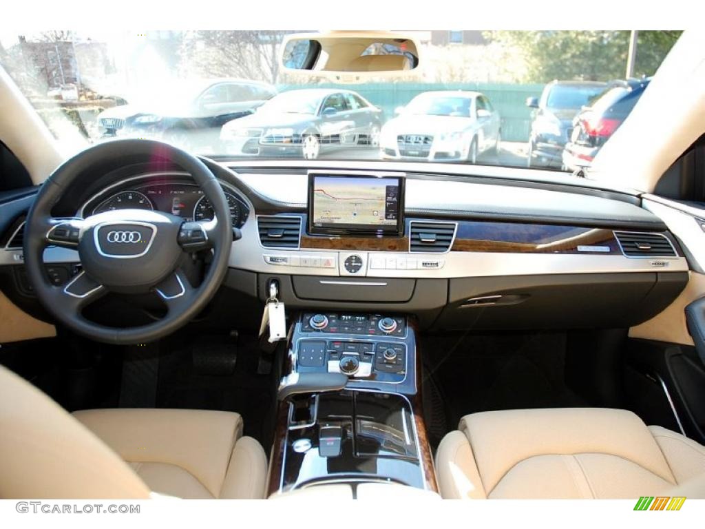 2011 Audi A8 4.2 FSI quattro Velvet Beige Dashboard Photo #49306458