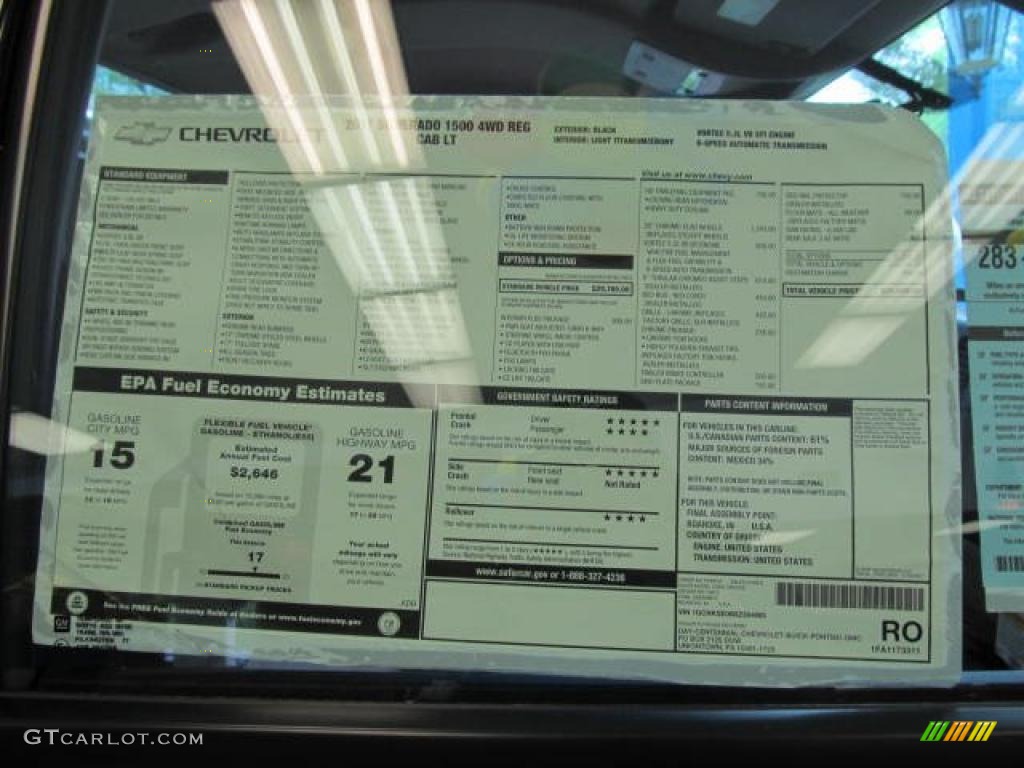 2011 Chevrolet Silverado 1500 LT Regular Cab 4x4 Window Sticker Photo #49311336