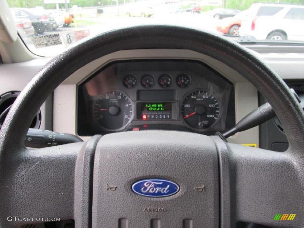 2008 Ford F350 Super Duty XL Regular Cab 4x4 Dump Truck Medium Stone Steering Wheel Photo #49312263