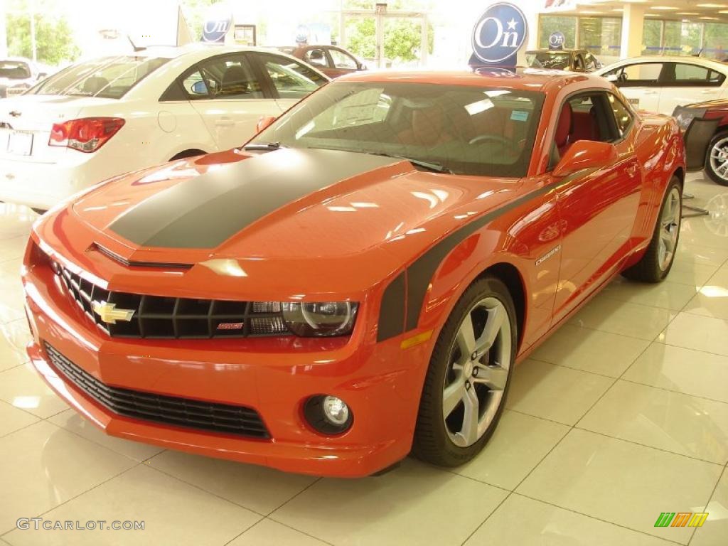 2011 Camaro SS/RS Coupe - Inferno Orange Metallic / Inferno Orange/Black photo #1