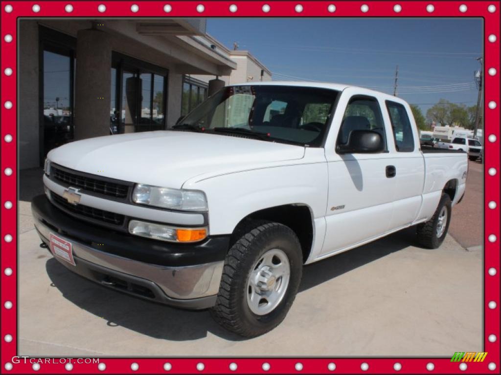 2001 Silverado 1500 LS Extended Cab 4x4 - Summit White / Graphite photo #1