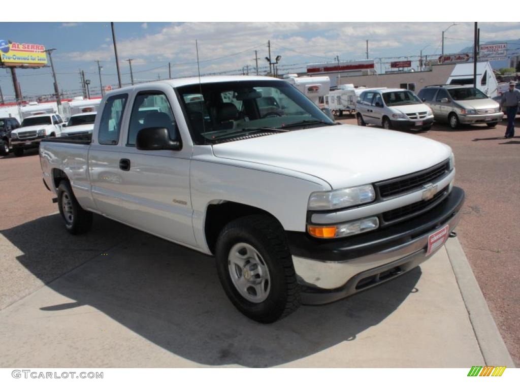 2001 Silverado 1500 LS Extended Cab 4x4 - Summit White / Graphite photo #2