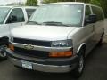 2010 Sheer Silver Metallic Chevrolet Express LT 3500 Extended Passenger Van  photo #1