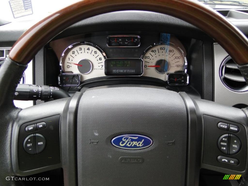 2009 Ford Expedition Limited Charcoal Black Steering Wheel Photo #49316316