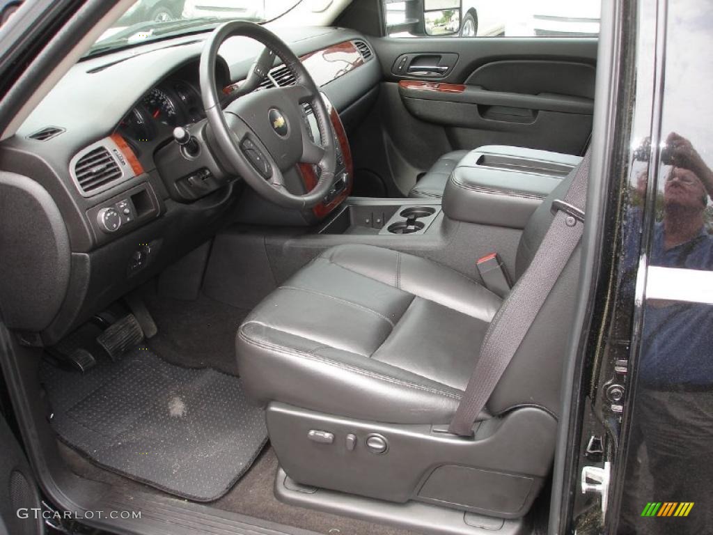 Ebony Interior 2010 Chevrolet Silverado 3500HD LTZ Crew Cab Dually Photo #49316988